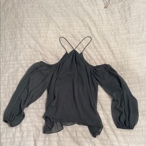 Elegant Green Cold Shoulder Women's Top